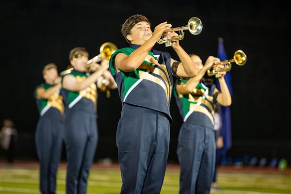 Independence High band members perform